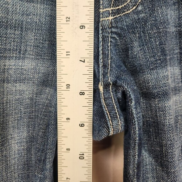 7 For All Mankind Denim Jeans Women's 29 A Pocket Flare Bootcut Distressed Pants - Picture 4 of 10